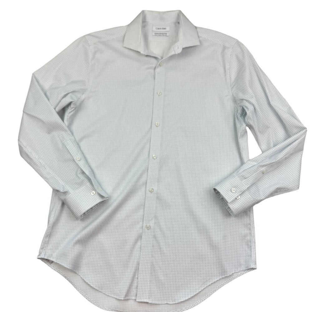 Calvin Klein Infinite Wrinkle-Free Slim Fit Stretch Dress Shirt Men's Size Med.